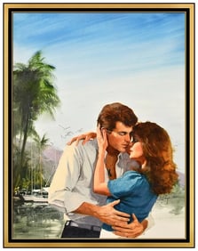 Howard Rogers Signed Oil Illustration Painting on Board Framed Art