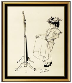 Norman Rockwell Signed Dressing Up Lithograph Illustration Art
