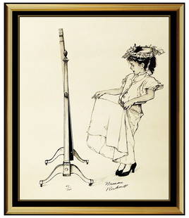 Norman Rockwell Signed Dressing Up Lithograph Illustration Art: This lot includes:Gallery COA & free domestic shipping (*insurance and international shipping for an additional charge)Artist: Norman Rockwell Title: Dressing UpMedium: LithographSize: 26" x 20"Framed