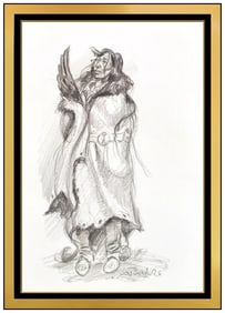 Joe Beeler Signed Native American Drawing Western Illustration Art