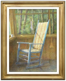 Betsy Bennett Signed Egg Tempera Interior Painting on Board Framed Art