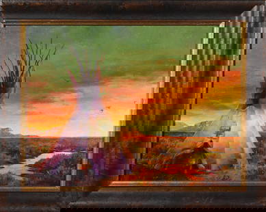Curt Idol Signed Original Oil Native American Painting on Board Framed: This lot includes a Gallery COAArtist: Curt Idol Title: Blessed By The Sun Medium: Oil on Board Size: 13" x 18" Framed: 17" x 21" Signed: Lower Right **There are old ways and new ways to do business,