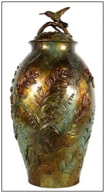 Joan Zygmunt Signed Bronze Sculpture Birds & Flowers Wildlife Art