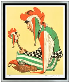 Norman Rockwell Signed Color Lithograph The Jester Saturday Evening Post Art