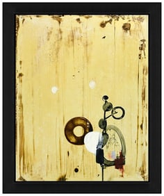John Tracey Signed Beeswax Oil Modern Abstract Painting on Canvas Art