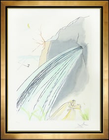 Salvador Dali Signed Color Etching Historical Heritage Framed Art