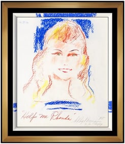 Leroy Neiman Signed Pastel Playboy Playmate Rhonda Painting Framed Art
