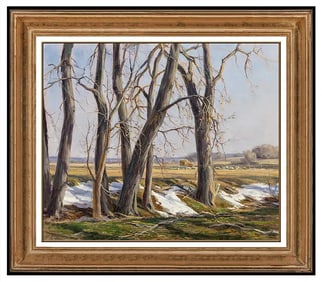 Clyde Aspevig Signed Oil Tree Landscape Painting on Canvas Art