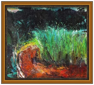 Robert Aaron Frame Signed Large Oil Hawaii Landscape Painting on Canvas Art