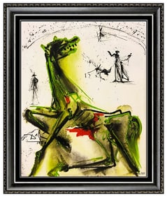Salvador Dali Signed Victim of Festivities Ceramic Tile Bullfight Art