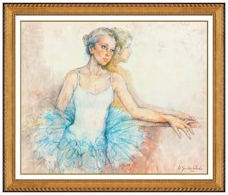 Antonio Gonzalez Collado Signed Oil Dance Ballet Painting on Canvas Art