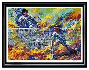 Mark King Signed Tennis Color Serigraph Large Sports Framed Art
