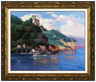 Maher Morcos Signed Oil Landscape Seascape Painting on Canvas Art