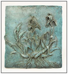 Gary Lee Price Signed Mini Irises Bronze Relief Sculpture Flowers Art: This Lot includes:Gallery Coa & Free Domestic Shipping (*Insurance And International Shipping For An Additional Charge)Artist: Gary Lee PriceTitle: Mini IrisesMedium: BronzeSize: 10.5" x 10"Signed: in