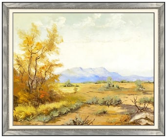 William Posey Silva Signed Oil Western Landscape Painting on Canvas Art