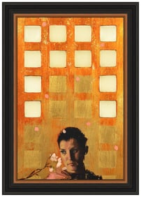 Iain Faulkner Signed Figurative Portrait Painting on Board Framed Art