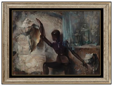 Arthur Meltzer Signed Oil Figurative Painting on Canvas Framed Art