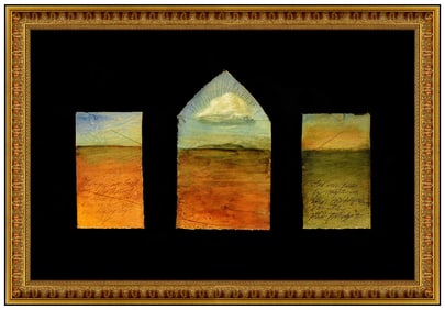 Brad Aldridge Signed Oil Landscape Triptych Painting on Board Art