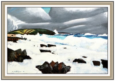 Michael Patterson Signed Large Oil Seascape Ocean Painting on Canvas Art