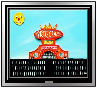 Rodney Greenblat Signed Acrylic on Wood Sculpture Painting Art