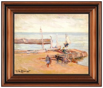 Rita Mount Signed Oil Canadian Landscape Painting on Board Framed Art