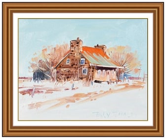 Terry Tomalty Signed Oil Landscape Painting on Canvas Framed Art