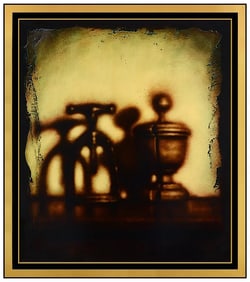 Peter Drake Signed Oil Surreal Still Life Painting on Canvas Framed Art