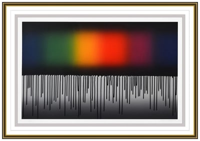Mark Rowland Signed Large Color Serigraph Drip Modern Abstract Framed Art