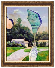 Marc Klionsky Signed Large Oil Landscape Painting on Canvas Framed Art