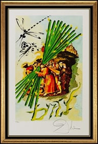 Salvador Dali Signed Color Lithograph Surreal Authentic Framed Art