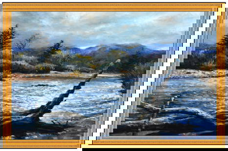 Bruce Braithwaite Signed Large Oil Landscape Painting on Canvas Framed Art: This lot includes:Gallery COA & free domestic shipping (*insurance and international shipping for an additional charge)Artist: Bruce Braithwaite Title: Double Rainbow Medium: Oil painting on CanvasSiz