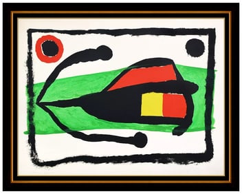 Joan Miro Signed Altamira Color Lithograph Abstract Modern Framed Art