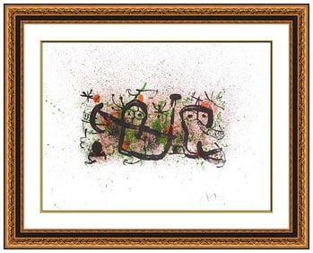 Joan Miro Signed Ma De Proverbis Lithograph Modern Framed Art