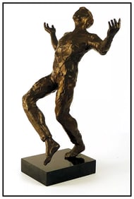 Anthony Quinn Signed Gold Song Of Zorba The Greek Bronze Sculpture Art