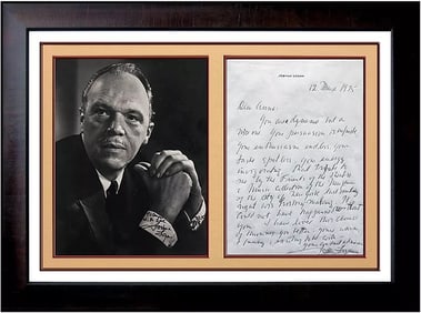 Joshua Logan Signed Handwritten Letter with Photograph Pulitzer Prize Book