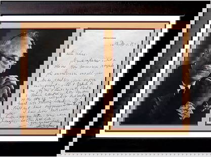 Joshua Logan Signed Handwritten Letter with Photograph Pulitzer Prize Book: This lot includes:Gallery COA & free domestic shipping (*insurance and international shipping for an additional charge)Artist: Joshua LoganTitle: signed items from Joshua LoganMedium: a photograph and