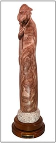 Lawrence Argent Signed Large Hand-Carved Marble Colorado Male Figurative Art