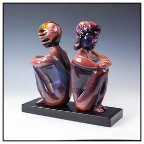 Dino Rosin Signed Large Murano Glass Children Figurative Sculpture Art