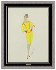 Erte Signed Gouache Folies Costume Design Painting Art Deco Art