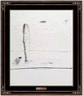 Jamali Signed Ink Self Portrait Drawing Framed Art: This lot includes:Gallery COA & free domestic shipping (*insurance and international shipping for an additional charge)Artist: Jamali Title: Self PortraitMedium: Ink Drawing Size: 14" x 10"Framed: 24"