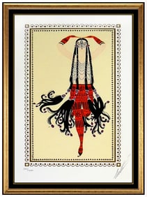 Erte Signed Harem Color Serigraph Art Deco Costume Design Painting Art