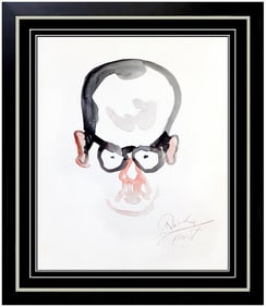 Noel Rockmore Signed Watercolor Male Portrait Caricature Painting Art