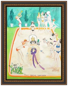 Brad Jernigan Signed Large Original Oil Figurative Painting on Canvas Framed