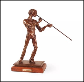 Paul D Wegner Signed Original Rare Bronze Modern Glassblower Sculpture Art