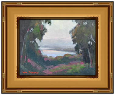 William Dorsey Signed Original Oil Landscape Painting on Canvas Board Framed: This lot includes:Gallery COA & free domestic shipping (*insurance and international shipping for an additional charge)Artist: William DorseyTitle: Break in the TreesMedium: Oil on CanvasSize: 6&rdquo