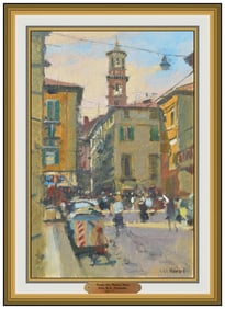 Ken Howard Signed Original Oil Venice Street Cityscape Painting on Board