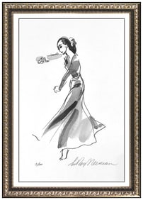 Leroy Neiman Signed Original Martha Graham Dancer Lithograph Portrait Art