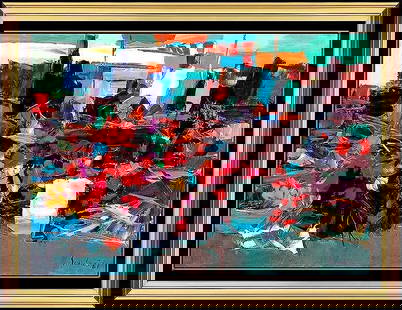 Nicola Simbari Signed Original Large Oil Beach Landscape Painting on Canvas: This Lot Includes:Gallery Coa & Free Domestic Shipping (*Insurance And International Shipping For An Additional Charge)Artist: Nicola SimbariTitle: Ocean Still Life with FlowersMedium: Oil Painting On