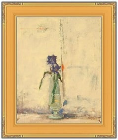 Terry Delapp Signed Original Acrylic Still Life Painting on Canvas Framed Art