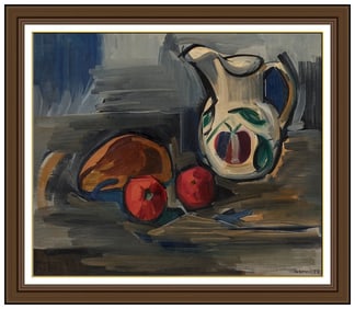 Ben Benn Signed Original Oil Still Life Food Painting on Canvas Framed Art